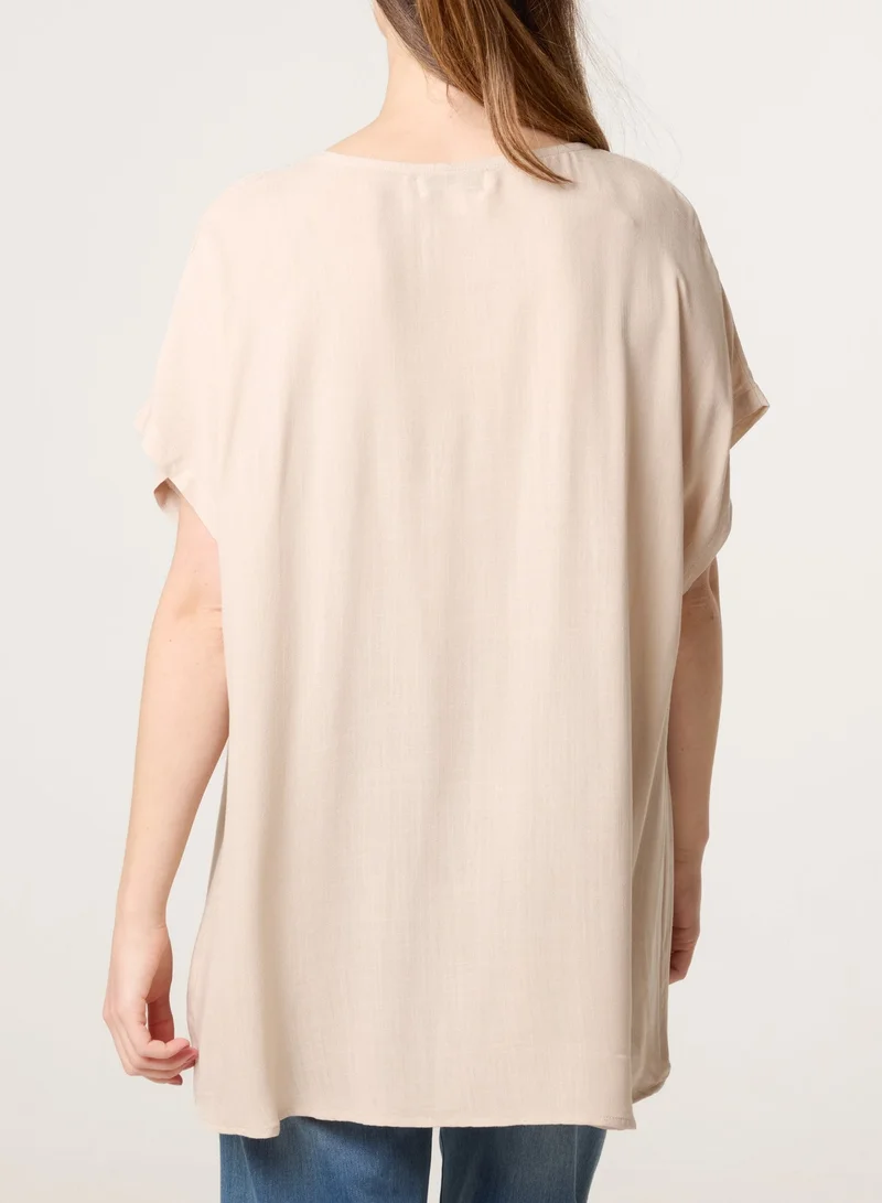 Blue Vanilla Short-Sleeve Tunic Top